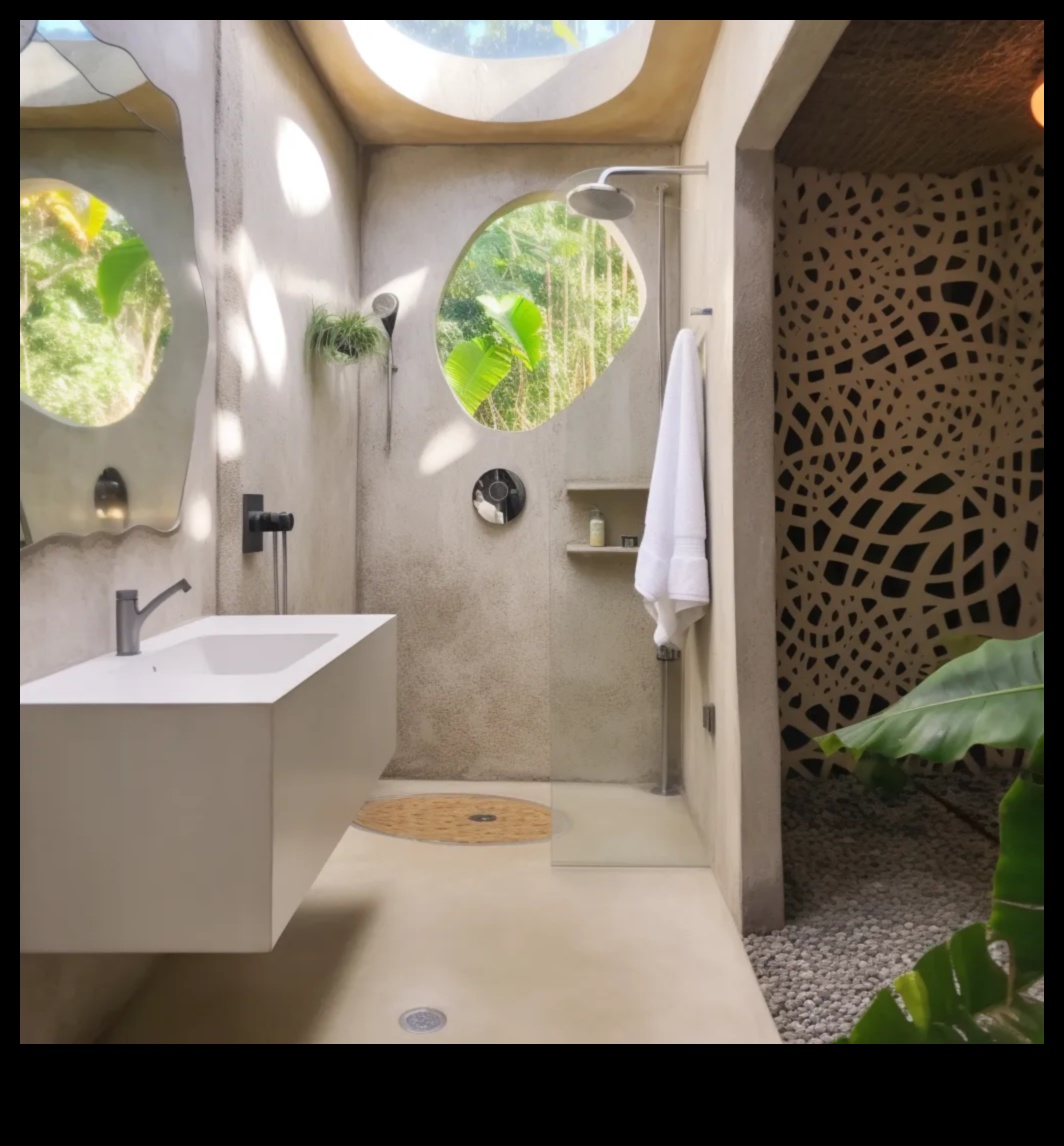 Canlı Desenlerle Boho Banyo Dekoru